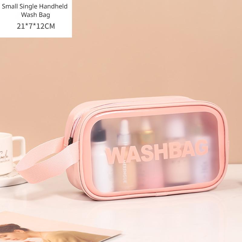 New Transparent Makeup Pack 6 Pcs Set PVC Wash Storage Bags Bath Swimming Beach Bag PU Matte Skincare Sorting Bag