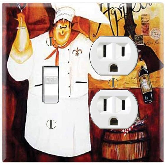 Graphics Wallplates - Bon Appetite Fat Chef- Toggle Outlet Combo Wall Plate Cover