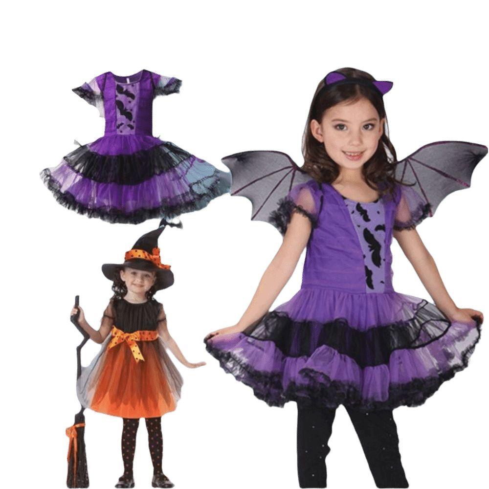 Wizard Kids Witch Dress Set Kawaii Halloween Cosplay Costumes Childern Halloween Costumes  Carnival