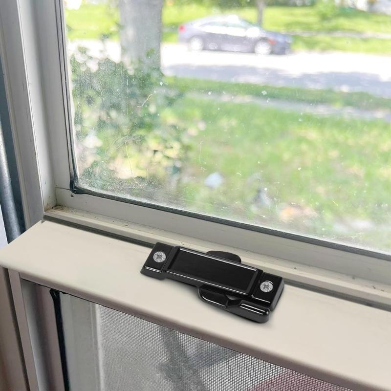 4 Peças Fechadura de Fita Multiuso Acessório de Reposição para Furos de Montagem de Janela Inclui Parafusos para Janela de Correr