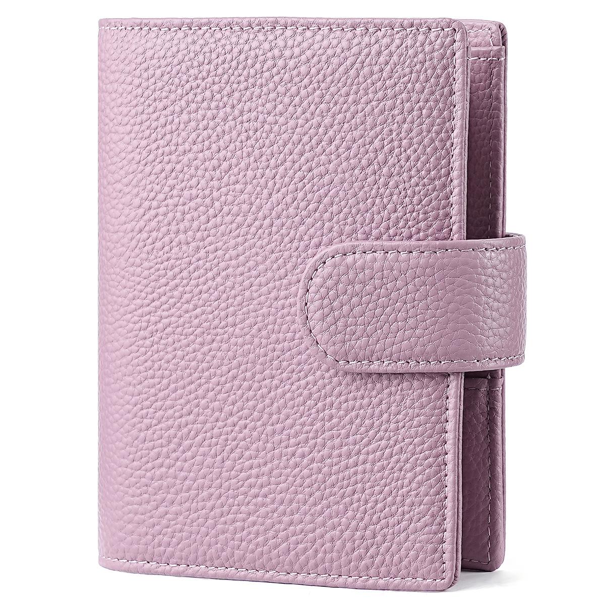 

New Regular A7 Size Loose-leaf Notebook Pebbled Grain Cowhide 6-hole Mini Notebook Organizer Bag Journey Diary Organizer Wallet лаванды фиолетового