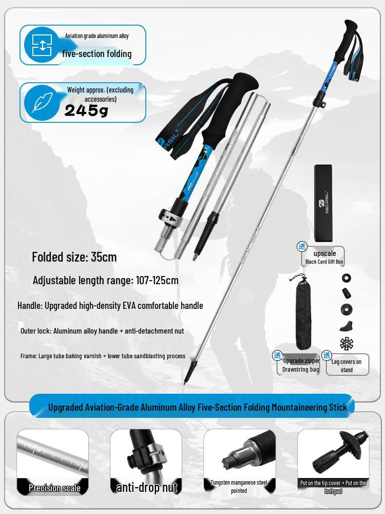 

Custom Multi-Function Telescopic Trekking Pole - 5-Section Folding Aluminum Carbon Cane Newcastle N82 Pr