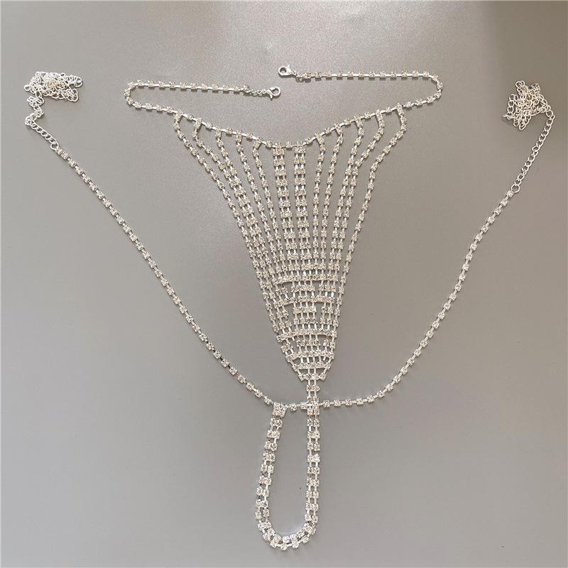 Exaggerated Rhinestone Bra Panties Accessories Nightclub Sexy Clothing Body Chain European And American Body Chain