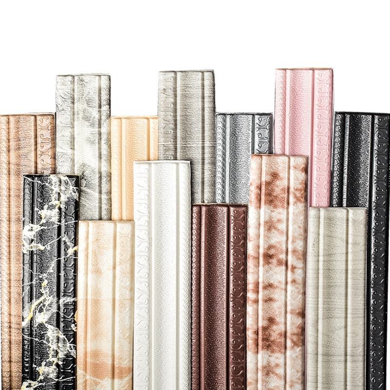 Decorare cu spumă adezivă embosare 3D 2,3 M Multifuncțional Auto-adeziv Decorare perete Linie plinte Decor Decor Autocolant Decor perete