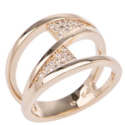 Anel banhado a ouro 'Sissi' ouro branco rosa (ouro rosa) - 14 mm