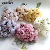 27 Heads Rose Pink Peony Artificial Flowers Silk Bouquet Roses Fake Flower for Table Vase Arrange Home Wedding Decoration Flower