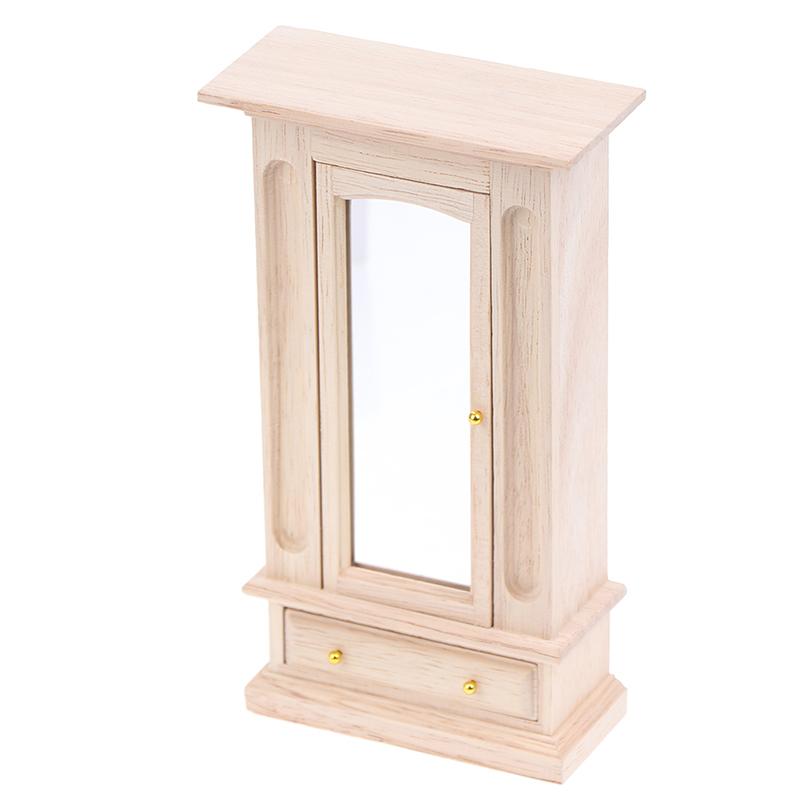 Three-door Pink Modern Wardrobe for Dolls Furniture Clothes Accessories Toys for Girls Baby Toy
