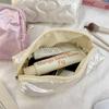 Korean Style Silver Cosmetic Bag Bow Small Item Bag Creative Stuffed Cotton Storage Bag  Women