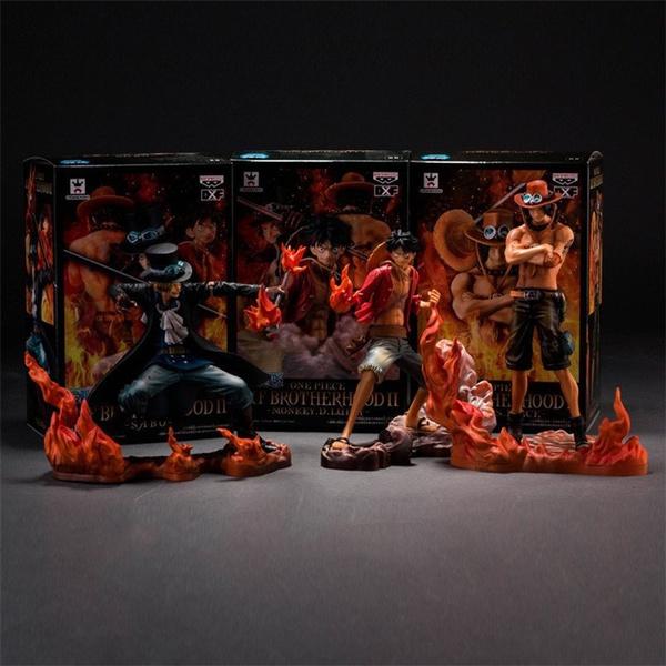 The New One Piece Picture Ace Luffy Saab Cartoon Figure An Anime Toy Three Brothers Gather (commemorative Collection Edition)