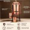 Copper Water Dispenser Set – 5 litres | Hammered Natural Finish | Includes Stand, 2 Glasses & ABS Tap | Ayurvedic Tamra Jal Water Storage Pot