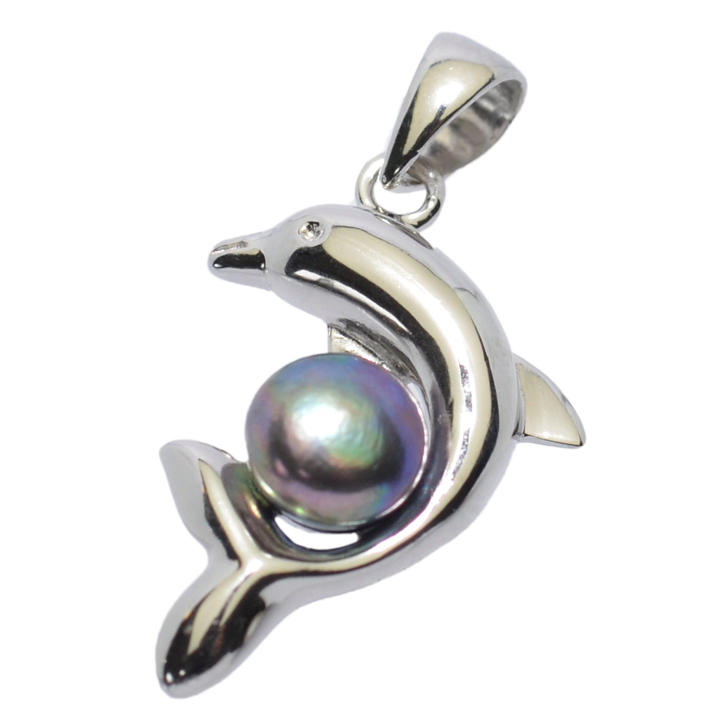 

Гавайские украшения подвеска Top Dolphin Fresh Water Pearl серебро 925 [BreezyIsland]