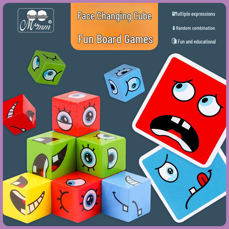 Fun Face-Changing Rubik's Cube Puzzle: Children's Interactive Logic Building Blocks Game