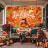 Thanksgiving Backdrop, Large Happy Thanksgiving Banner 72x44 Inch Turkey Maple Leaf Pumpkin Decorations Gifts for Indoor Home Photography Party
