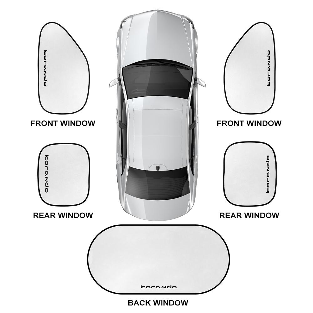 5PCS Car Window Sunshade Cover Folded Sunshield Auto Interior Accessories For Ssangyong Korando Kyron Musso Rexton Tivoli Actyon