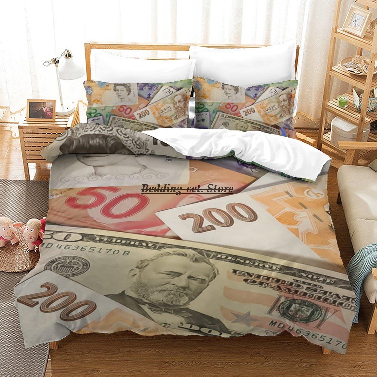 

Канадский доллар Комплект постельного белья Односпальная кровать Твин Полная двуспальная кровать размера «king-size» Комплект постельного белья для детей Детская спальня Пододеяльники Комплект простыней с 3D-принтом EU Single(135x200cm)