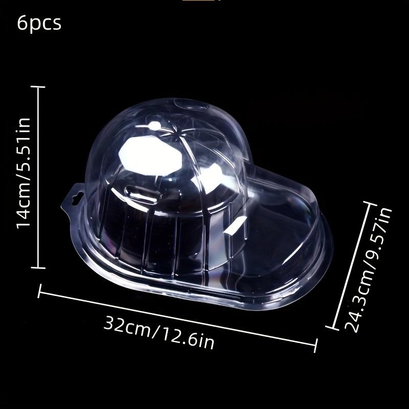 6pcs Transparent Hats Storage Box Display Stands Organizer Dustproof Baseball Cap and Bucket Hat Collection Boxes Wall Display