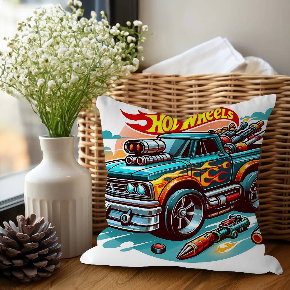 Hot Wheels Pillow Gift Home Office Decoration Bedroom Sofa Car Cushion Cover Case 45x45
