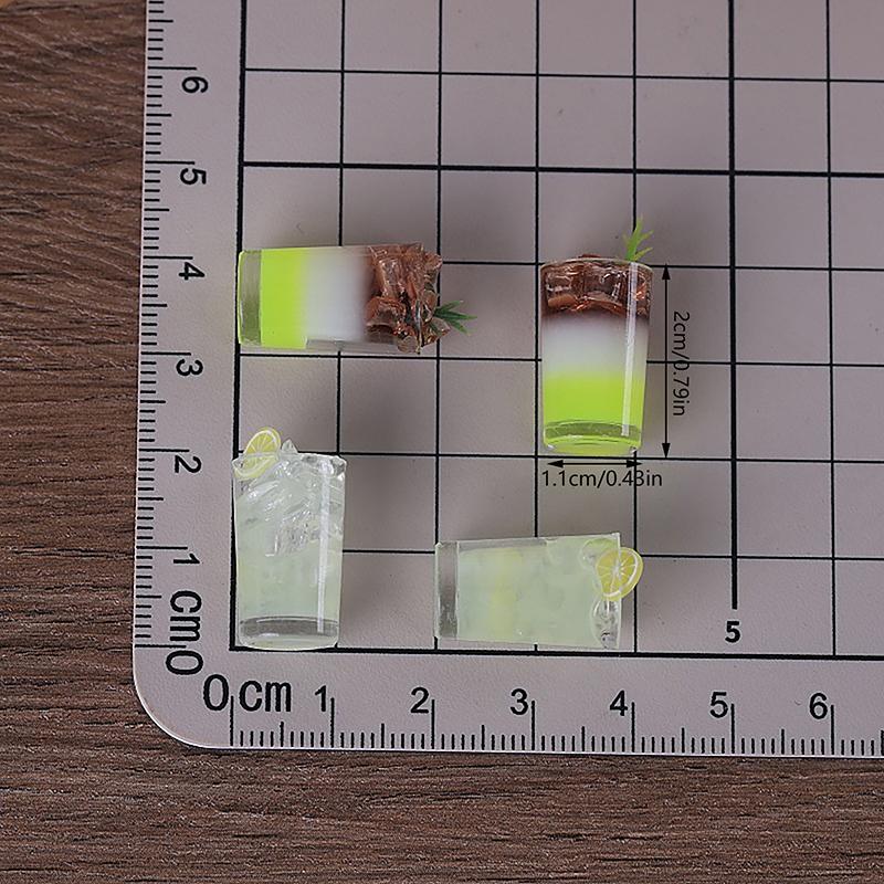 2 Pcs/Bag Miniature Toy Ice Drinks Micro Landscape Ornaments Dollhouse Toys Accessories Doll House Kitchen Decoration Kids Gifts