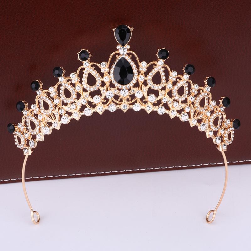Retro Bridal Crown Tiara Princess Prom Party Queen Hair Crown Alloy Rhinestone Crown
