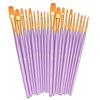10-Piece Children's Paint Brush Set: Blue Handle Nylon Brushes for Acrylic, Watercolor, and Oil Painting