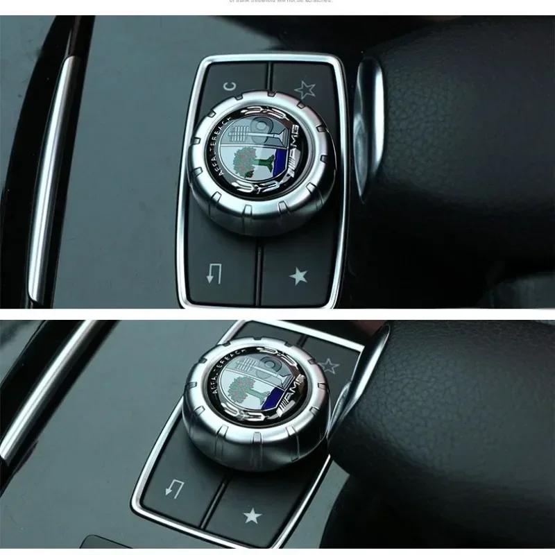 TXVMQ1 2025 Hot 1pc 29mm Aluminum Car Multimedia Knob Badge Stickers for Mercedes Benz AMG A C E S Class CLA CLS W212 W213 W204 W205 W1