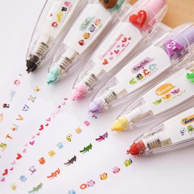 Kreslená květinová samolepka Tape Pen Funny Kids Notebook Diary Decoration Sticker for Children Toy