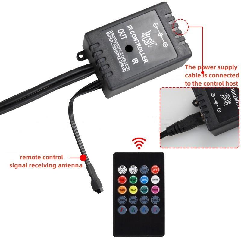 Car Underglow RGB LED Strip Lights App/Remote Control Neon Accent Auto Exterior Underbody Decorative Ambient Atmosphere Lamp