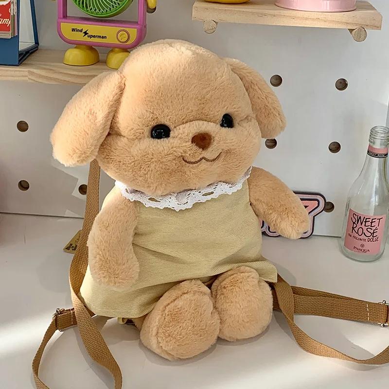 

Милый мультяшный рюкзак для девочки с маленьким мишкой, детский, модный, универсальный, плюшевый, милая сумка, подходит для подарков на день рождения, фестиваль 18x40x14cm 1pcs хаки