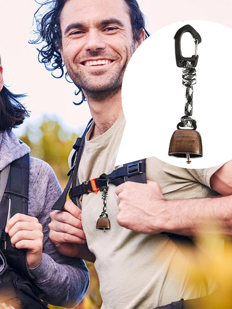 Bear Bell Camping Tent Protection Bell Outdoor Metal Bell Pendant Camping Bell Accessory with Mute Function for Camping Hiking