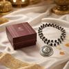 Karungali Silver Cap Mala with Om Pendant | Promotes Peace, Positivity & Emotional Balance | Ideal for Daily Meditation and Positive Energy