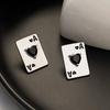 Personalisierte Kreative Liebe Strass Süße Coole Spielkarten Ohrstecker, Nische Pik Ass Hochwertige Damenohrringe