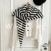 Big Size Wool Triangular Scarf Women Stripe Shawls Winter Warm Headscarf Neckerchief Kerchief Hijab Pashmina Wraps