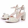 High Heels Shoes Slip On Women Sandals Wedding Pumps 7CM Square Heel Simple White Bridal Gown Pearl Wedding Shoe Women Shoes