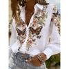 New Men's Long Sleeved Shirt with 3D Printed Butterfly Pattern On the Collar, Luxurious Men's Top, Soft and Comfortable