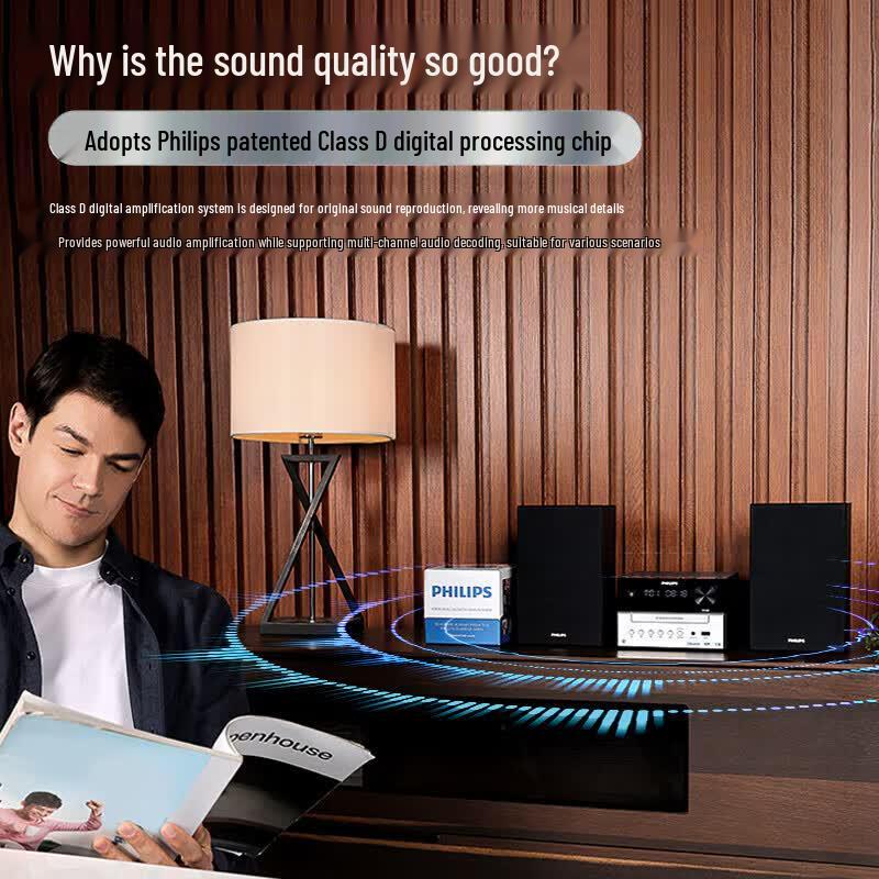 Philips TAM3205M2 Mini Hi-Fi System with CD, USB, Bluetooth, FM Radio (CN version)