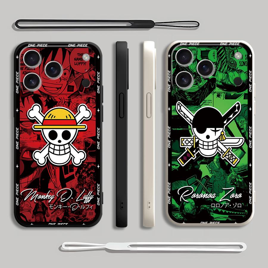 One Piece Red Green Cool Phone Cover Case for Apple iPhone 17 Pro Max 15 Air 13 Mini 7 8 11 XS XR 12 Plus 16