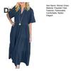 Women's V-Neck Midi Dress Summer Casual Short Sleeve Maxi Dress Flowy Tiered Boho Beach Sundress for Vacation