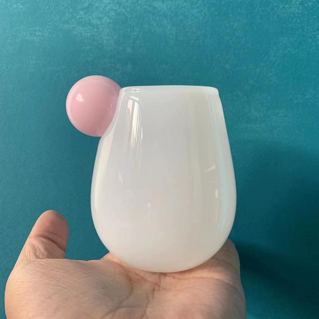 Cute Candy Colored Glass Cup, Creative Small Ball Milk Juice Cups, Women's Colorful Bubble Ball Cup, Heat-resistant Coffee Mug