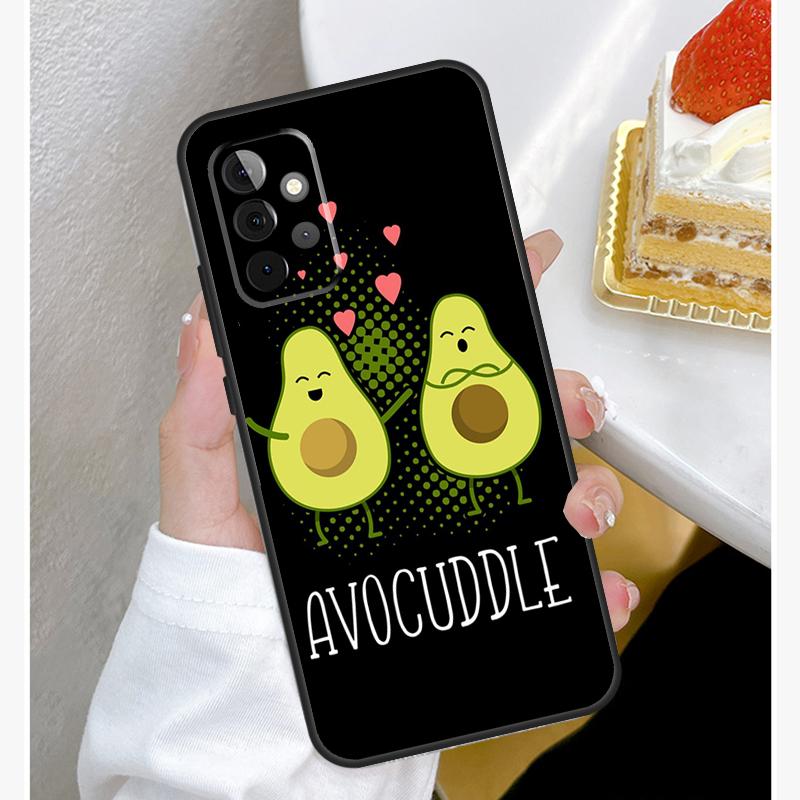 Funny Cartoon Avocado Case For Samsung Galaxy A55 A35 A15 A14 A34 A54 A73 A53 A33 A23 A13 A12 A32 A52 A51 Cover