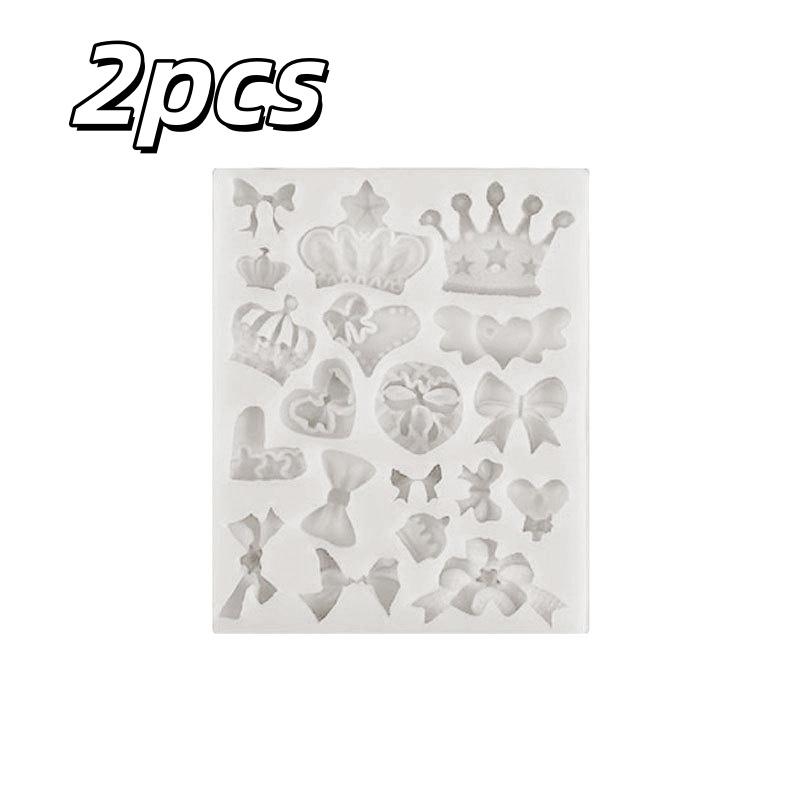 1/2pcs Crown Bowknot Shape Cake Silicone Mold Chocolate Pastry Candy Decoration Lace Patterntools Kitchen Baking Accessories