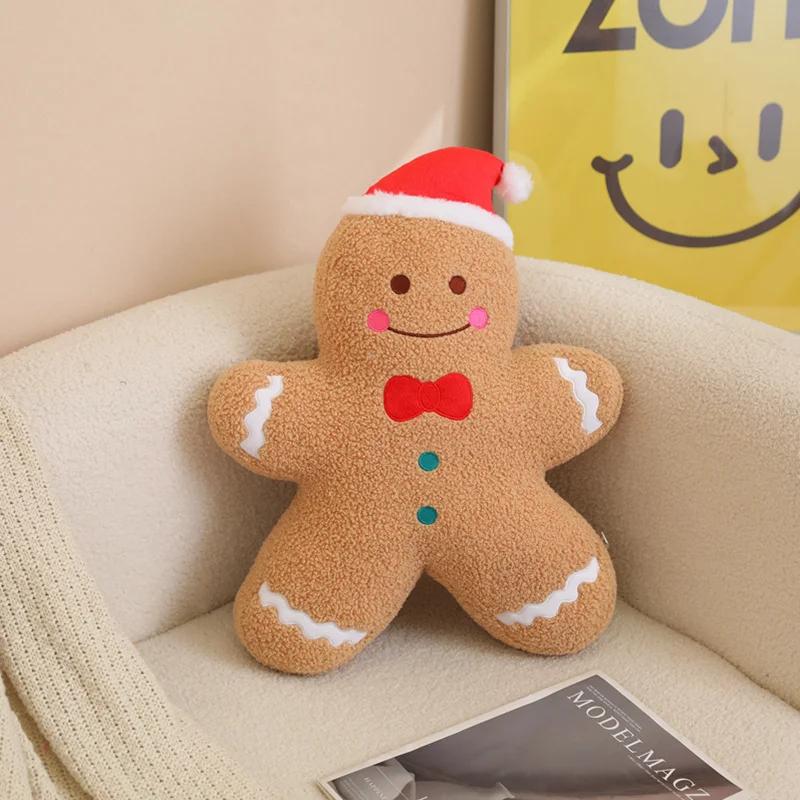 Kawaii Christmas Tree Plush Dolls Stuffed Soft Animals Cartoon Snowman Gingerbread Man Toys For Kids Baby Xmas Gift Party Decor