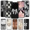 Phone Case For Oneplus 13R 12R 10R 13 12 11 10T Nord N100 N10 Z N30 CE 3 2 2T Pro Lite Soft TPU Black Bowknot Faux Pearl Painted