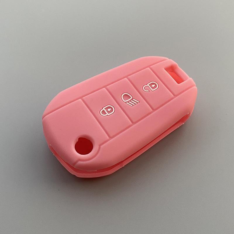 Silica Gel Car Key Case Cover for Peugeot 2008 308 T9 208 For Citroen Berlingo 2019 C3 Cactus Picasso C4l C5 X7 C8 Folding Key