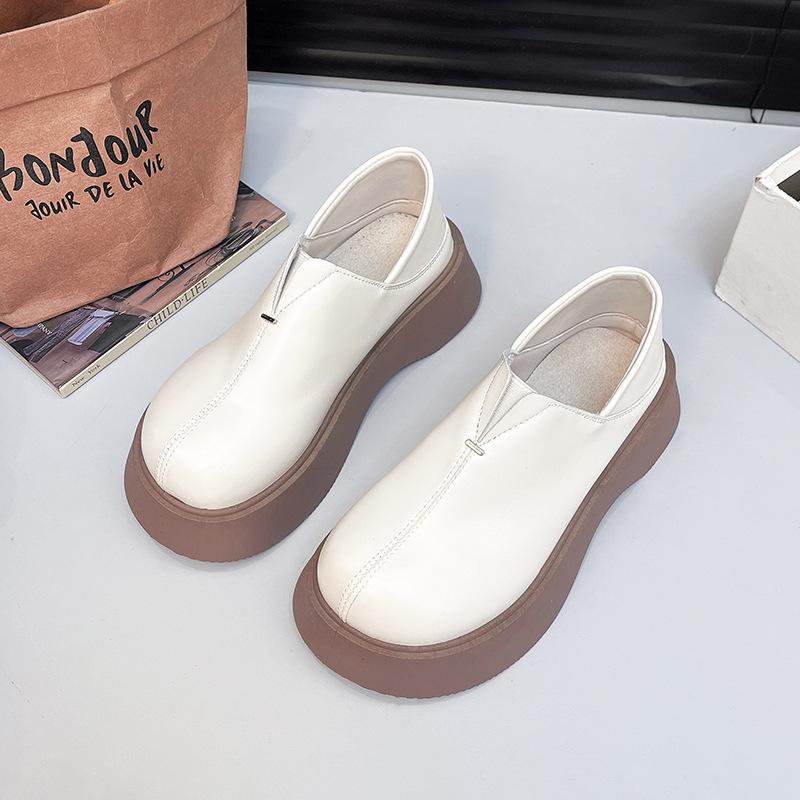 Muffin Platform Women's Small Leather Shoes Women's New Spring Versatile Fashion Small Leather Shoes