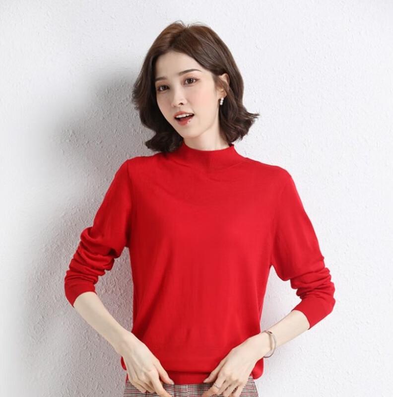 

Hengyuanxiang Women s High-Neck Worsted Wool Sweater Y2250