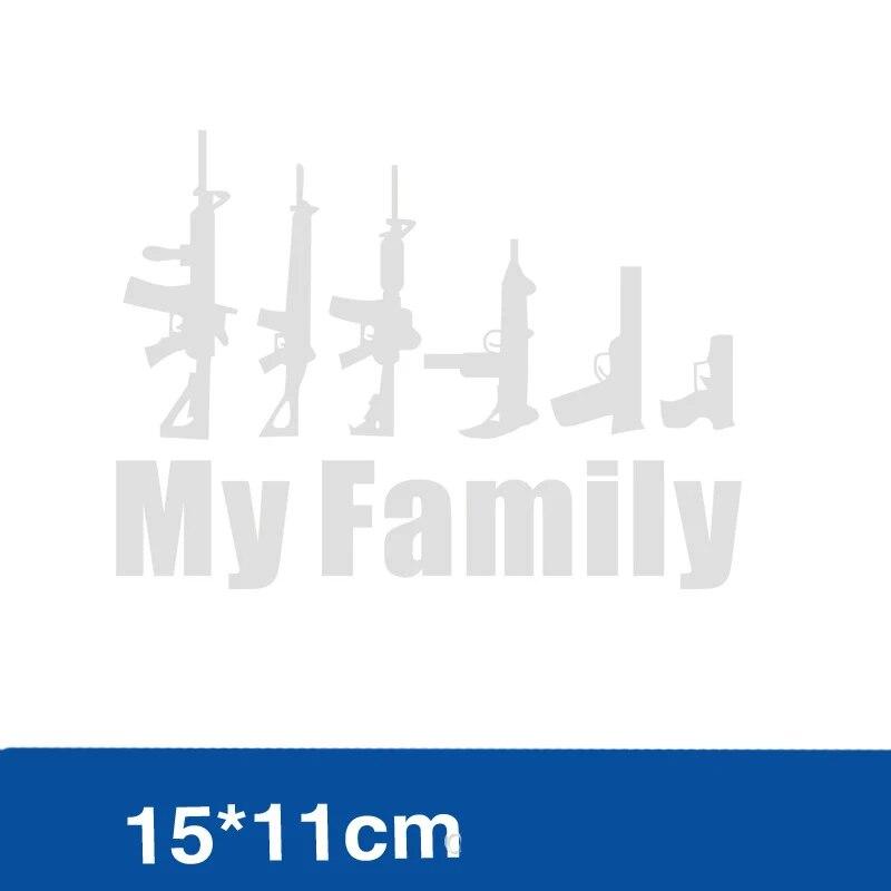 1PCS Hot Selling MY FAMILY Car Stickers Gun Decoration Car Motorcycle Electric Car Decoration Stickers