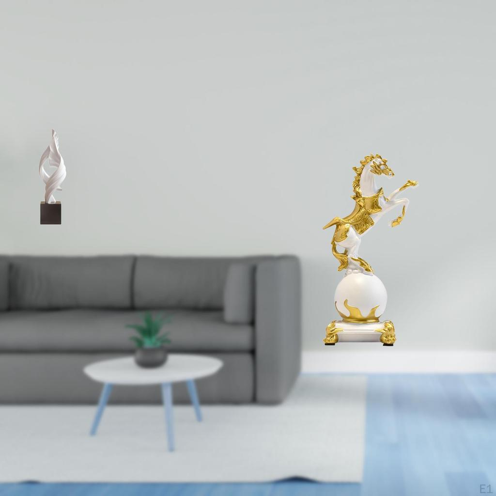 Abstract Art Horse Statue Decorative Figurine Modern Sculpture Souvenir Tabletop Ornament Resin