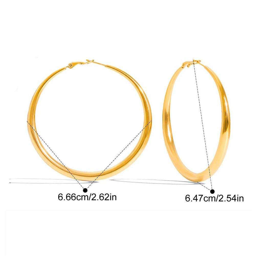 Yori Popular Stainless Steel Large Hoop Earrings for Unisex Men Women High Quality Versatile Jewelry Waterproof