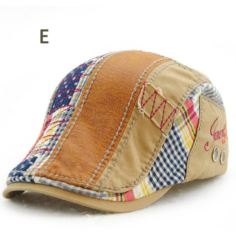 Fashion Unisex Men Newsboy Cabbie Gatsby Flat Cap Cotton Golf Beret Patchwork Hats