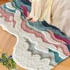 INS Style Long-Haired Non-Slip Wave Pattern Bedside Floor Mat – Customizable with Photos